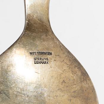 A pair of silver salad cutlery, mark of W&S Sörensen, Horsens, Denmark, 20th century.