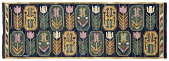 224. Märta Måås-Fjetterström, a flat weave textile, 'Medaljongerna', c. 118 x 41 cm, signed AB MMF.
