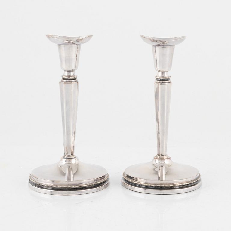 Eric Löfman, candlesticks, a pair, silver, KG Markströms, Uppsala 1979.