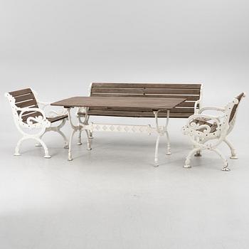 A four-piece garden furniture suite, Byarum,.