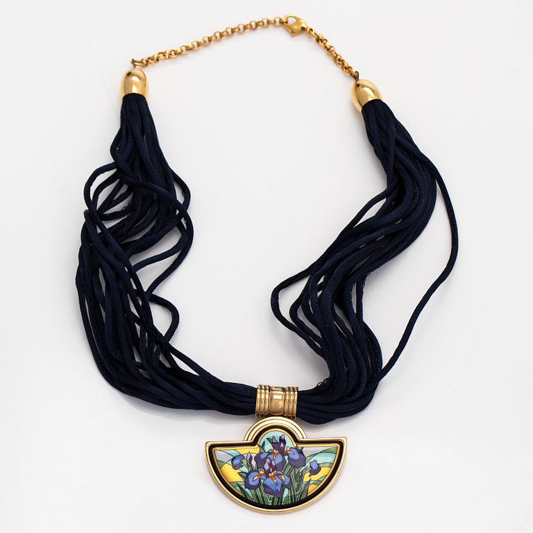 Michaela Frey, armband, halssmycke, örhängen, förgylld metall, emalj, Österrike.