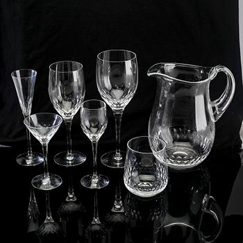 Nils Landberg, a 62 pcs glass "Prelude" service Orrefors later part of the 20th century.