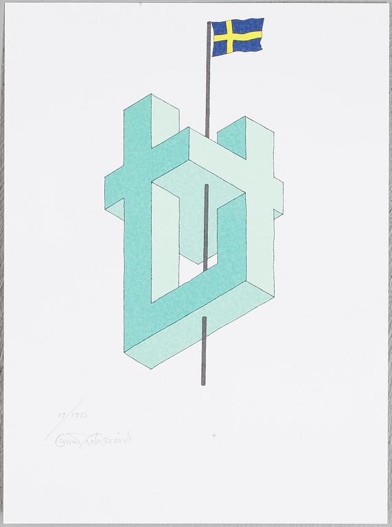 OSCAR REUTERSVÄRD. 15 st i mapp " European Impossible Figures " signerade och numrerade 19/90.