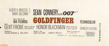 A Belgian movie poster James Bond  "Goldfinger" 1964/65.