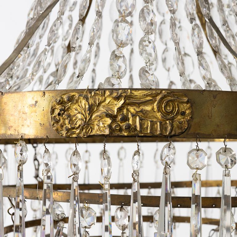 A Late Empire chandelier, 19th century.