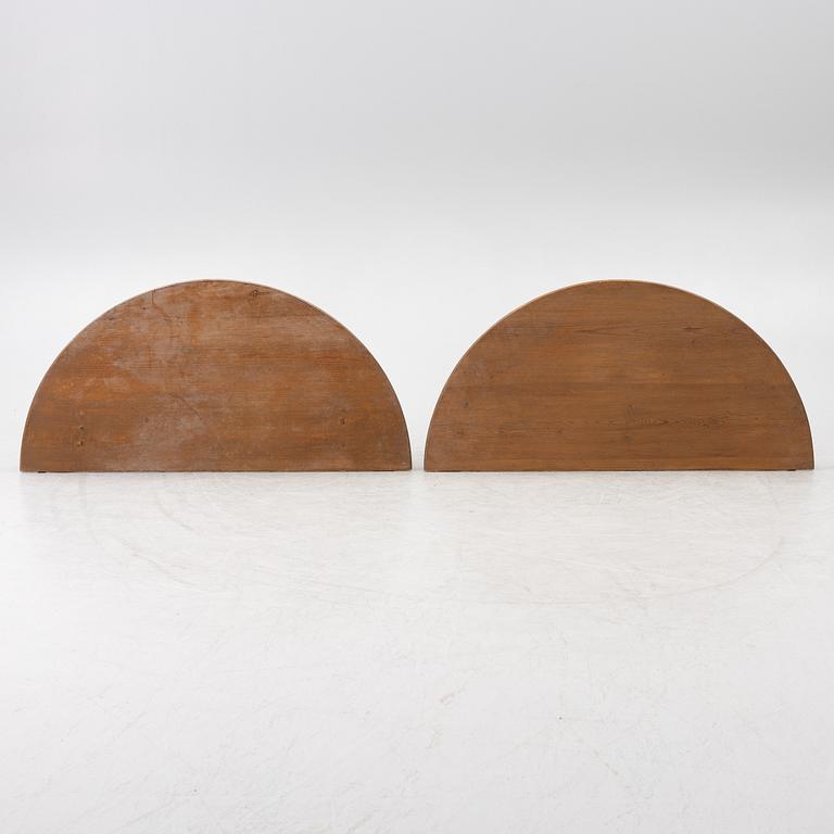 Half-moon cabinet, a pair, 19th century.