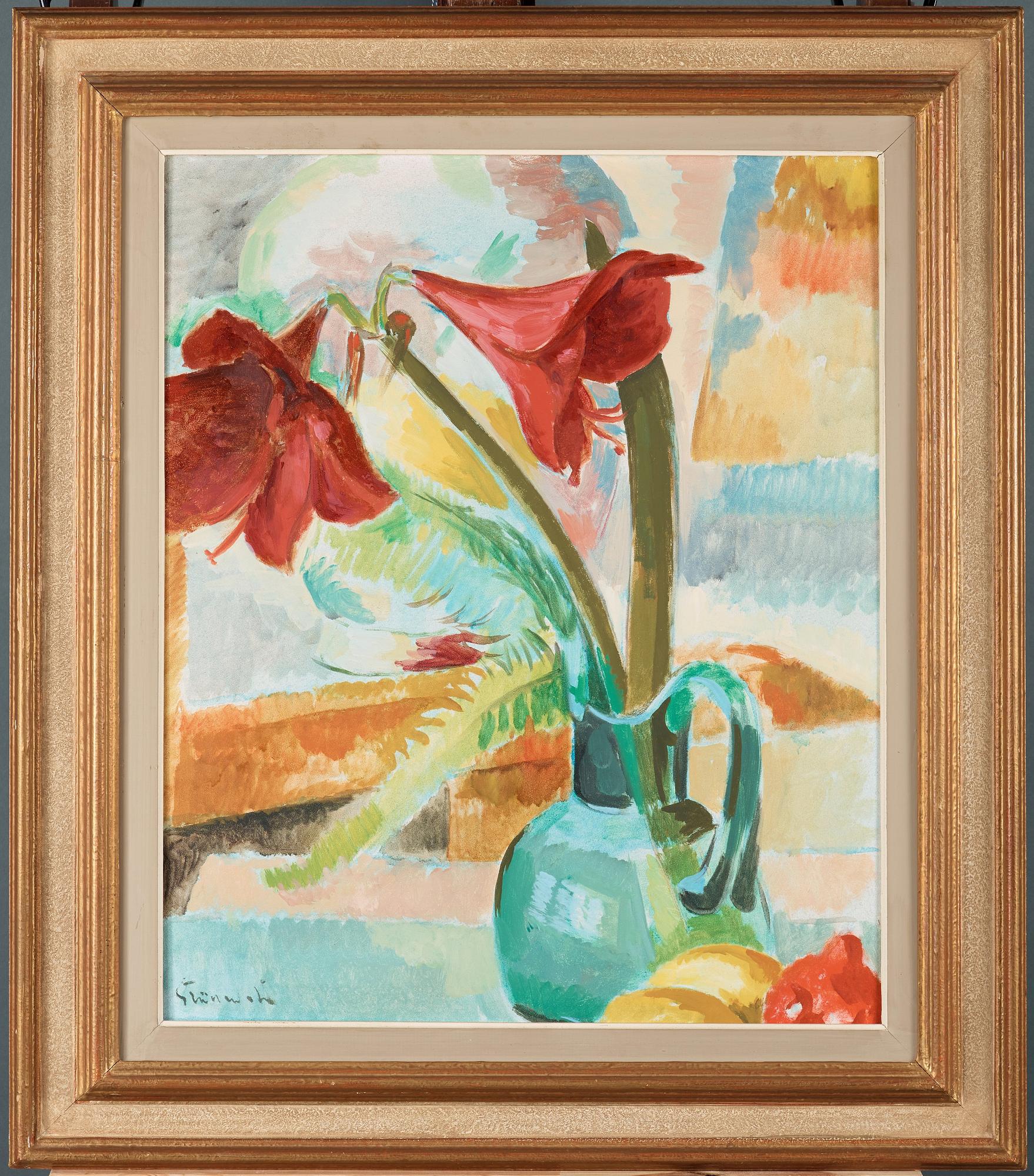 Isaac Grünewald, Stilleben med amaryllis.