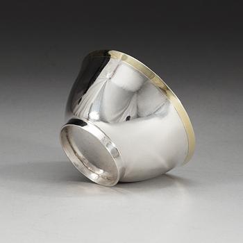 A Swedish 19th century pacel-gilt bowl, makers mark of Nils Lorens Kjellberg, (Kalmar -1805-1830).