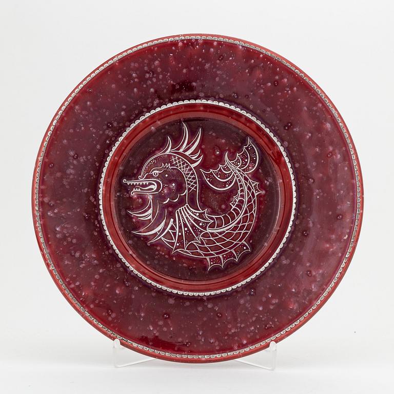 Wilhelm Kåge, a stoneware 'Argenta' dish, Gustavsberg.