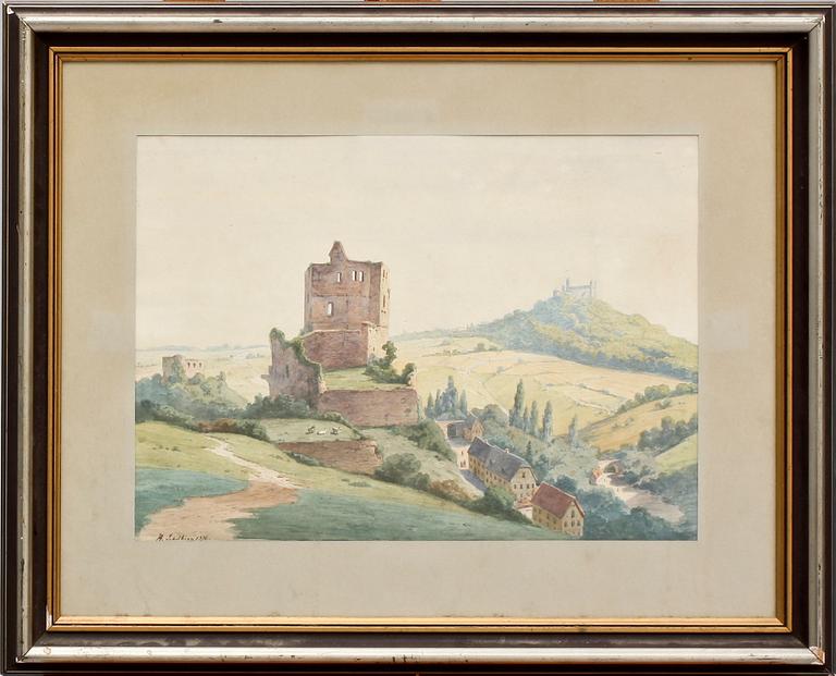 HEINRICH SCHILKING, akvarell, sign och dat 1876.