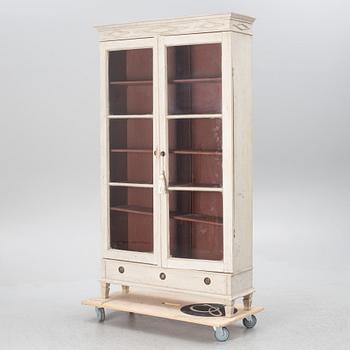 A Gustavian style display cabinet, circa 1900.