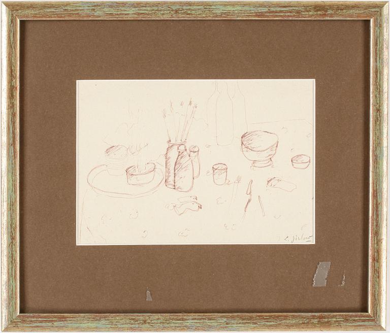 LENNART JIRLOW, teckning, signerad.
