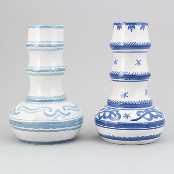 Wilhelm Kåge, two faience table lamp bases, Gustavsberg, 1918.