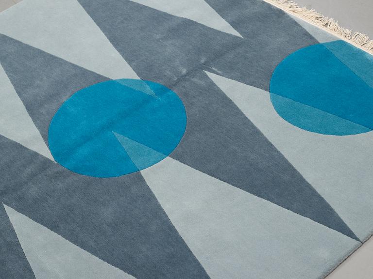 Cecilia Setterdahl, Matta, "Itinerary Blue", 3/10, handknuten, ca 243,5 x 171,5 cm, Carpets CC Dubai.