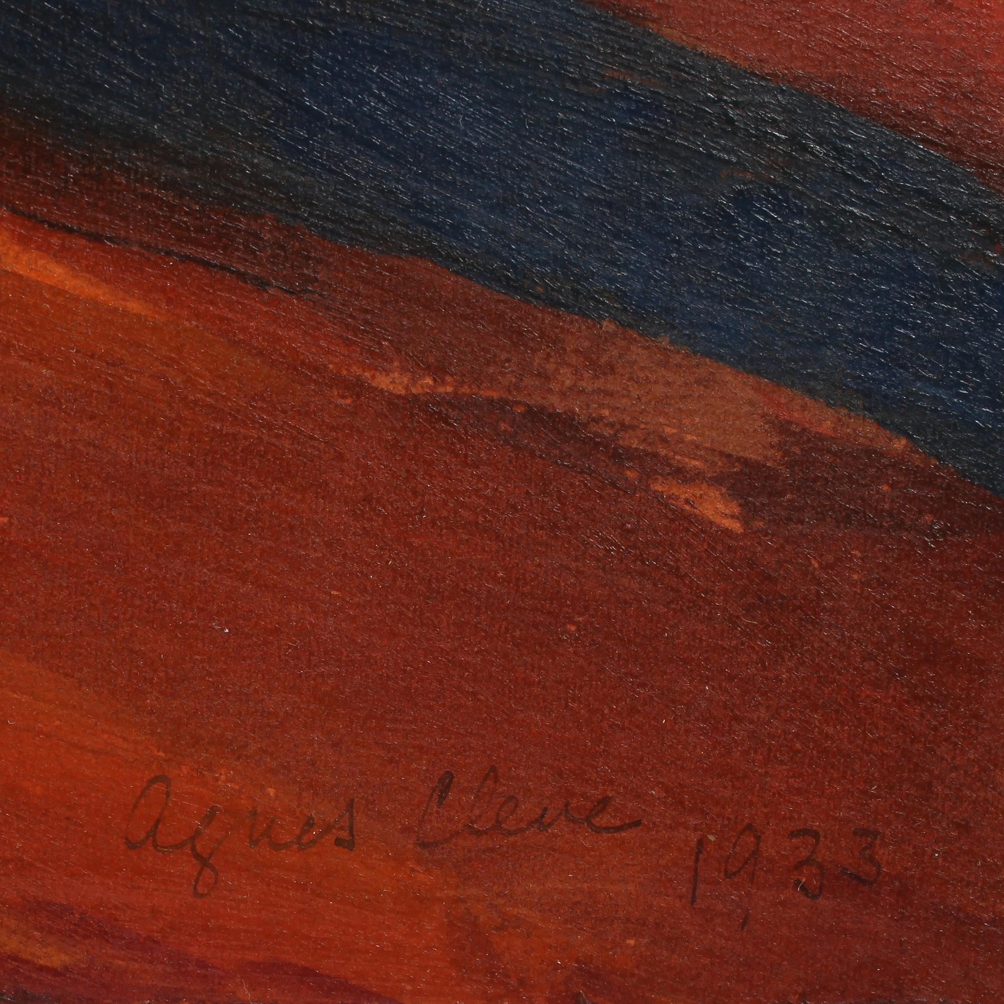AGNES CLEVE, olja på pannå, signerad och daterad 1933.