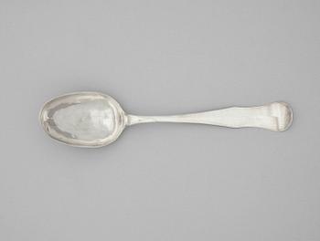 A Swedish 18th century silver serving-spoon, marks of Pehr Zethelius, Stockholm 1771.