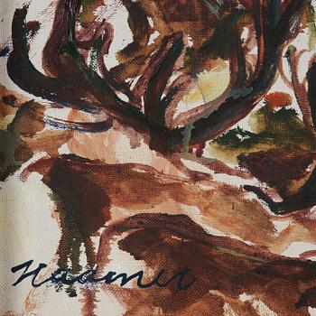 Eerik Haamer, Landscape with Sámi and reindeer.