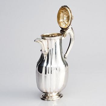 A Spanish 18th century Rococo silver coffee-pot, city mark of Barcelona. Unclear makers mark.
