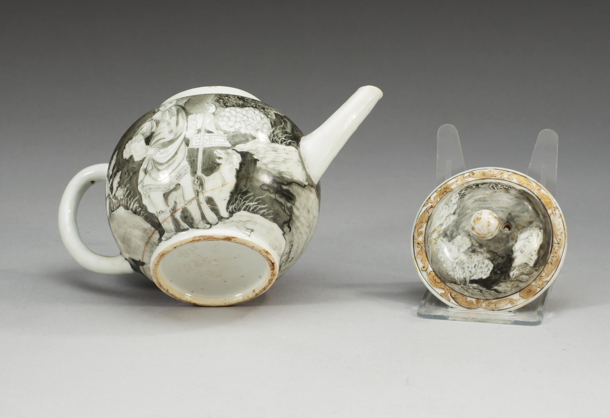 TEKANNA med LOCK, kompaniporslin. Qing dynastin, Qianlong (1736-95).