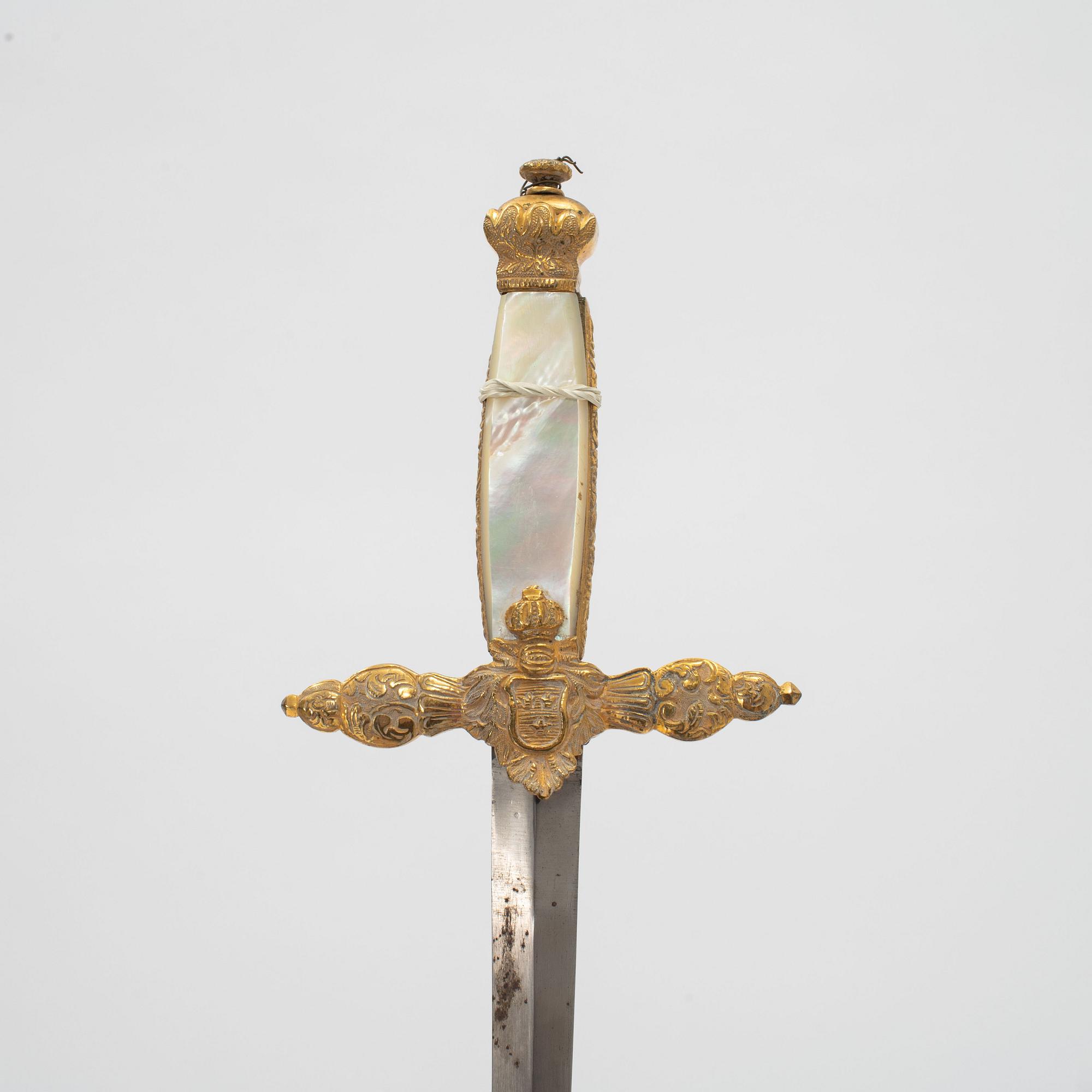 A Swedish small-sword, 19th Century, with scabbard.