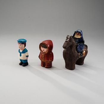 FIGURINER, 3 st, keramik, Åsa Hellman och Lisa Larsson, signerade.