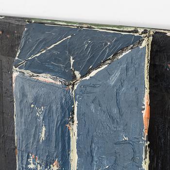 JAN HÅFSTRÖM, mixed media and collage on wooden panel, 1986, signed.