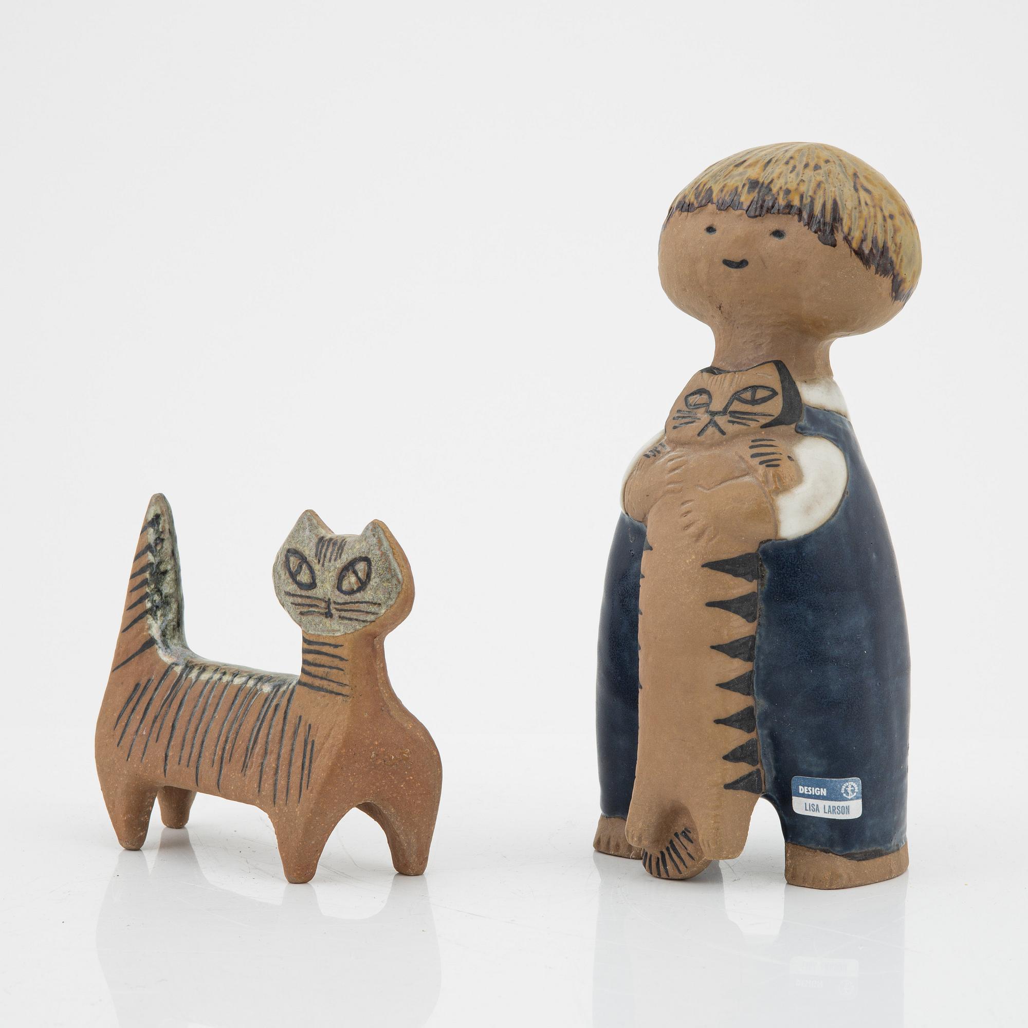 激安アウトレット Lisa Larson, from figurines stoneware two of set a 置物