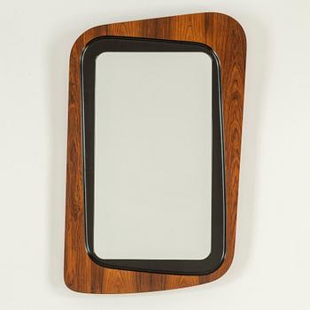 A swedish 1950s-60s mirror, Glas & Trä, Hovmantorp. Signed with label.