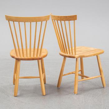 Carl Malmsten, a set of six 'Lilla Åland' chairs for Stolab 1998.