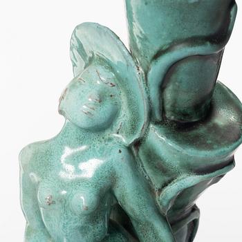 Allan Ebeling, a glazed ceramic table lamp, Torshälla 1932.