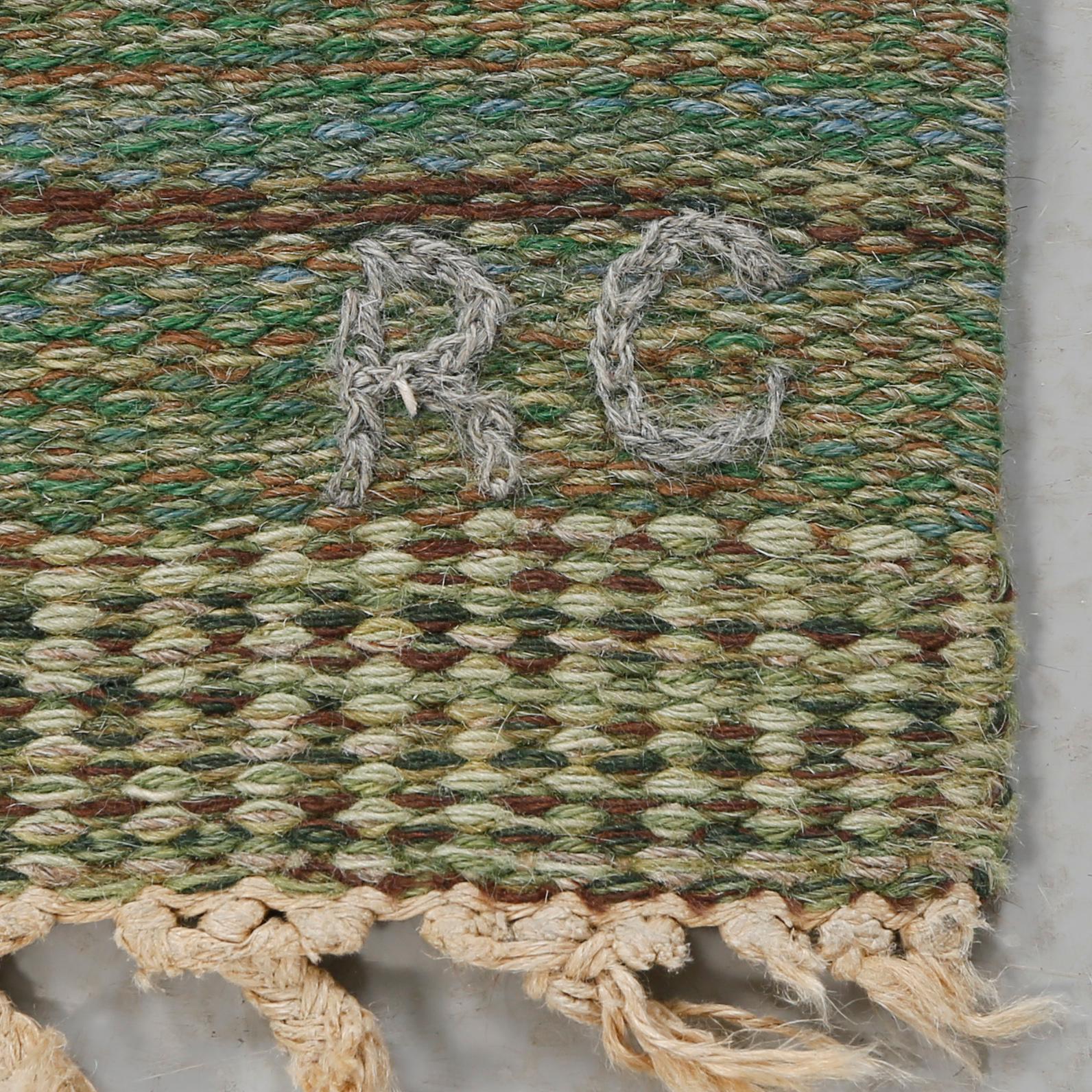 MATTA, rölakan, monogramsignerad RC (Rakel Carlander), omkring 1900-talets mitt, ca 245x160 cm.