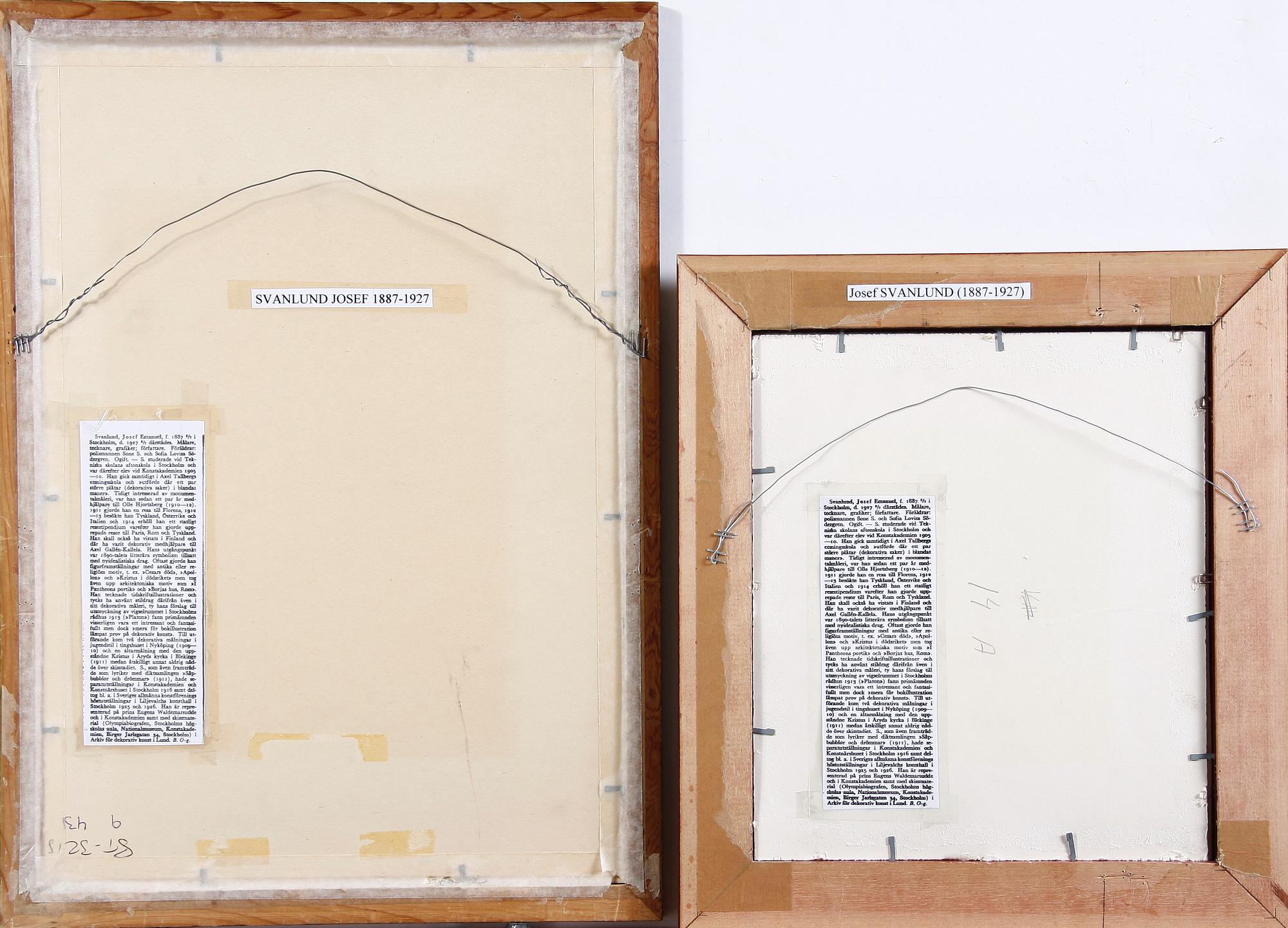 SVANLUND, JOSEF, blandteknik, 2 st, tillskrivna.