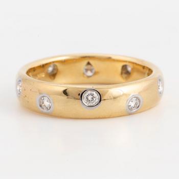 A Tiffany & Co 18K gold and platinum and brilliant-cut diamond ring.