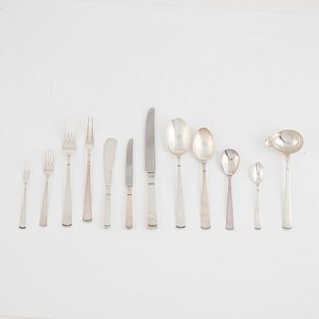 Jacob Ängman, bestickservis, 96 delar, silver, "Rosenholm", GAB, 1942-2001.