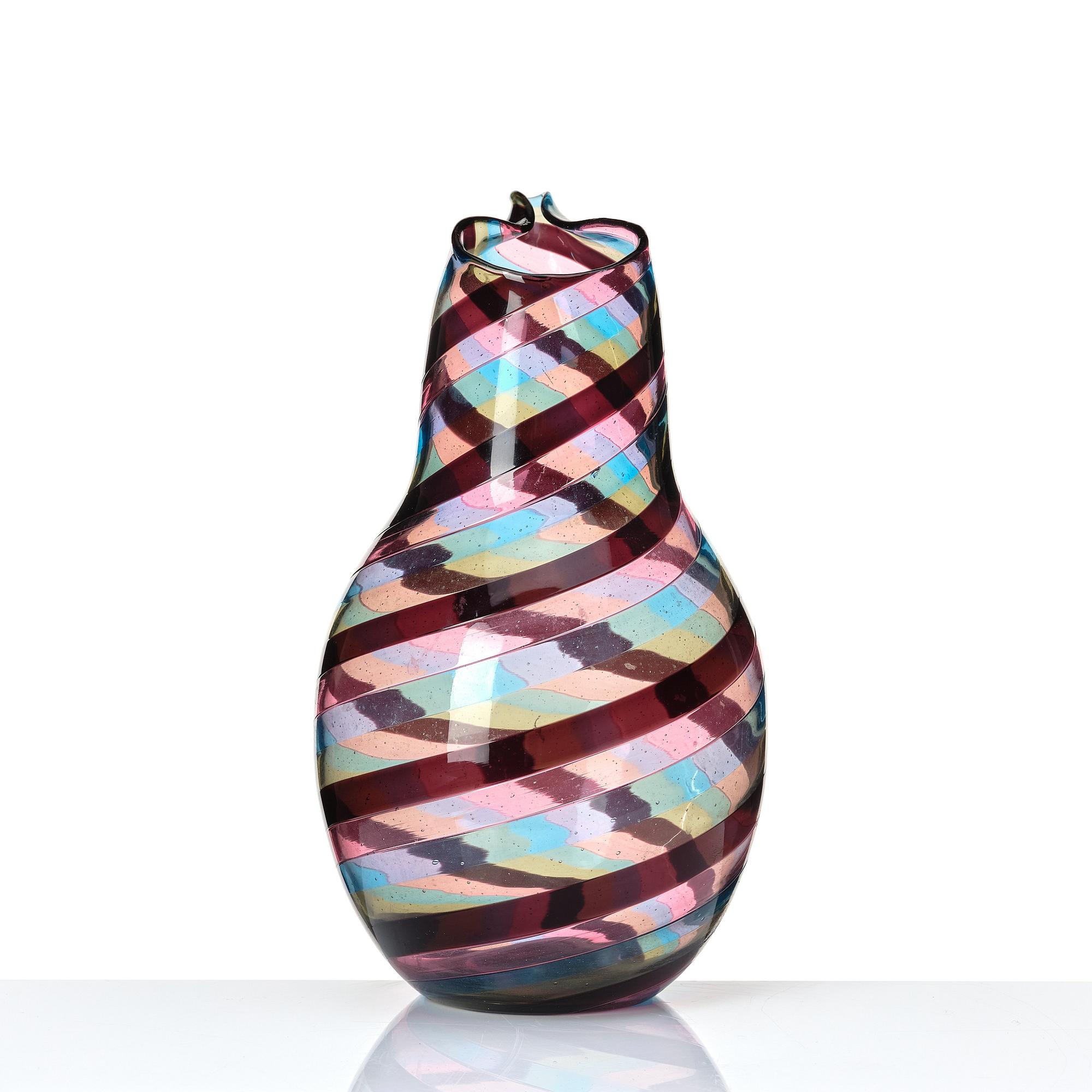 Gio Ponti, & Paolo Venini, a glass pitcher, Venini, Murano Italy 1950-60s.
