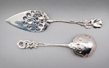 SILVERFÖREMÅL, 7 delar, svenska importstämplar, 1900-talets mitt. Total vikt ca 407 gram.