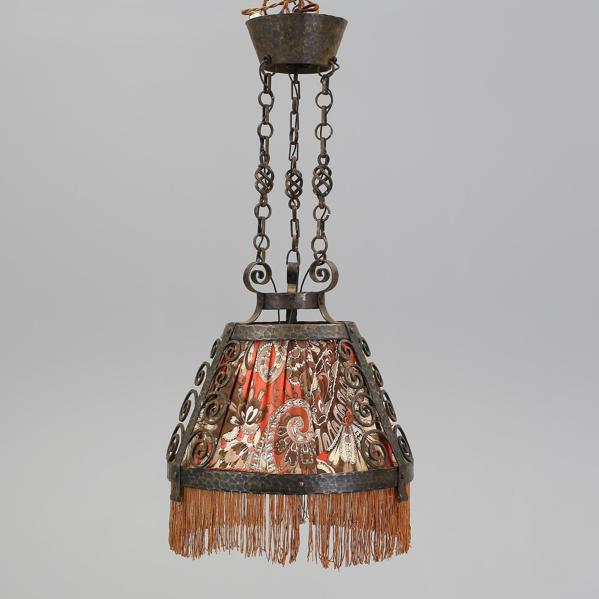 TAKLAMPA, smidesjärn, omkring sekelskiftet 1800/1900.