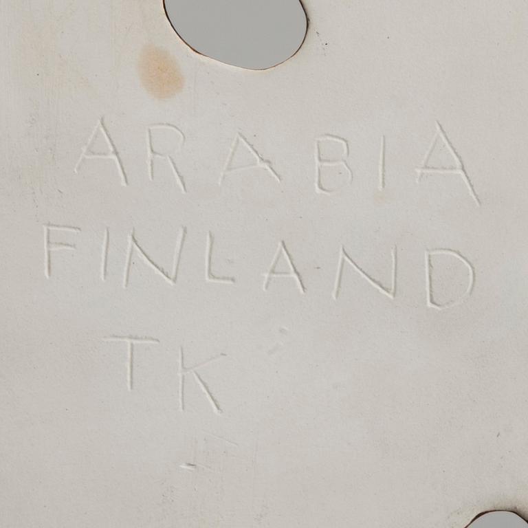 RELIEF, keramik, Taisto Kaasinen, signerad i godset Arabia Finland TK.