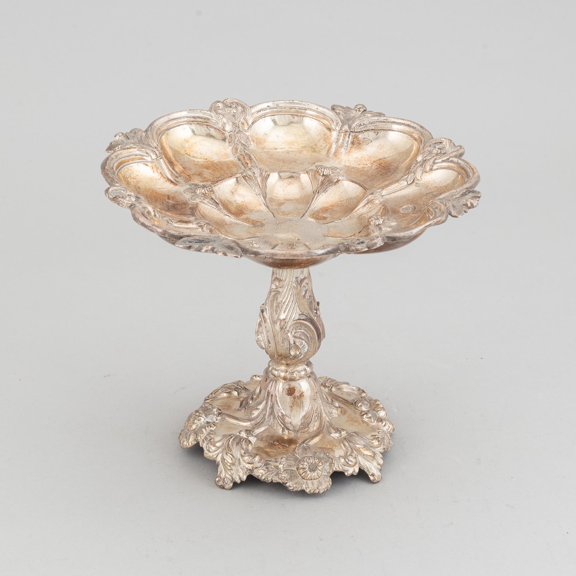 Gustaf möllenberg, skål, silver, nyrokoko, Stockholm, 1849.