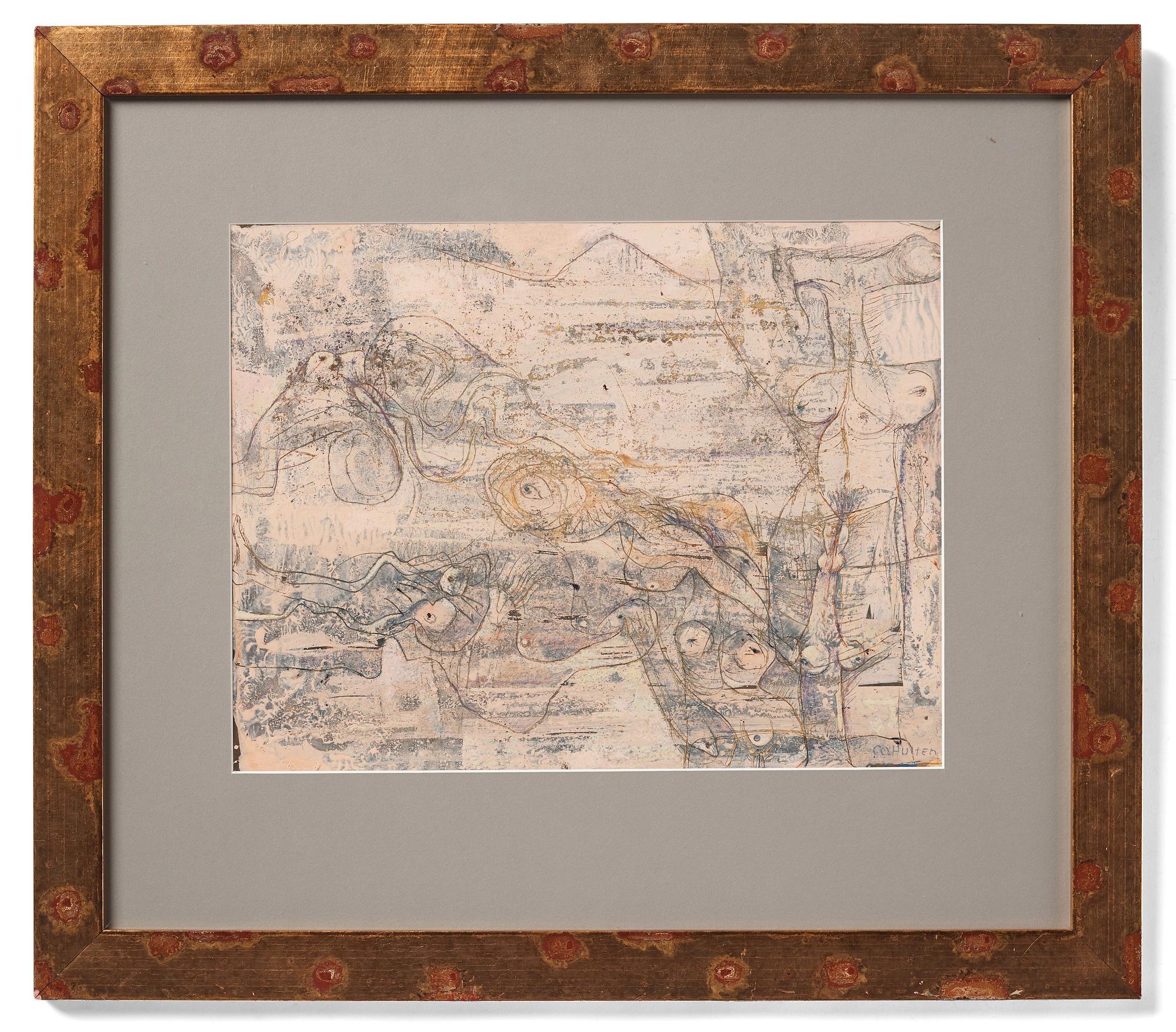 CO Hultén, mixed media, signed and executed 1949.