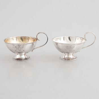 Six Swedish Silver Punch Mugs, mark of Fritz Olsson, Luleå 1949.