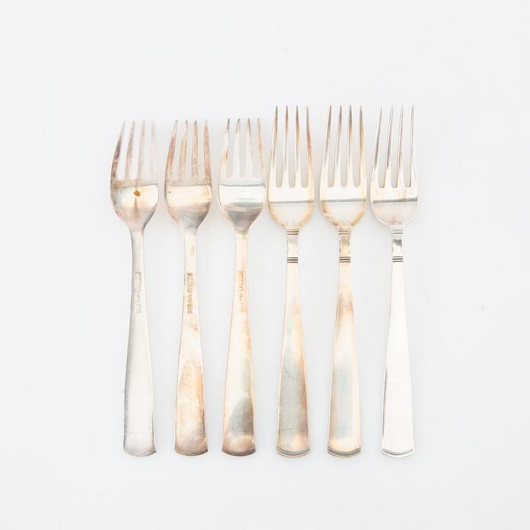 Jacob Ängman, bestick 18 dlr "Rosenholm" silver, GAB Stockholm 1959-1965.