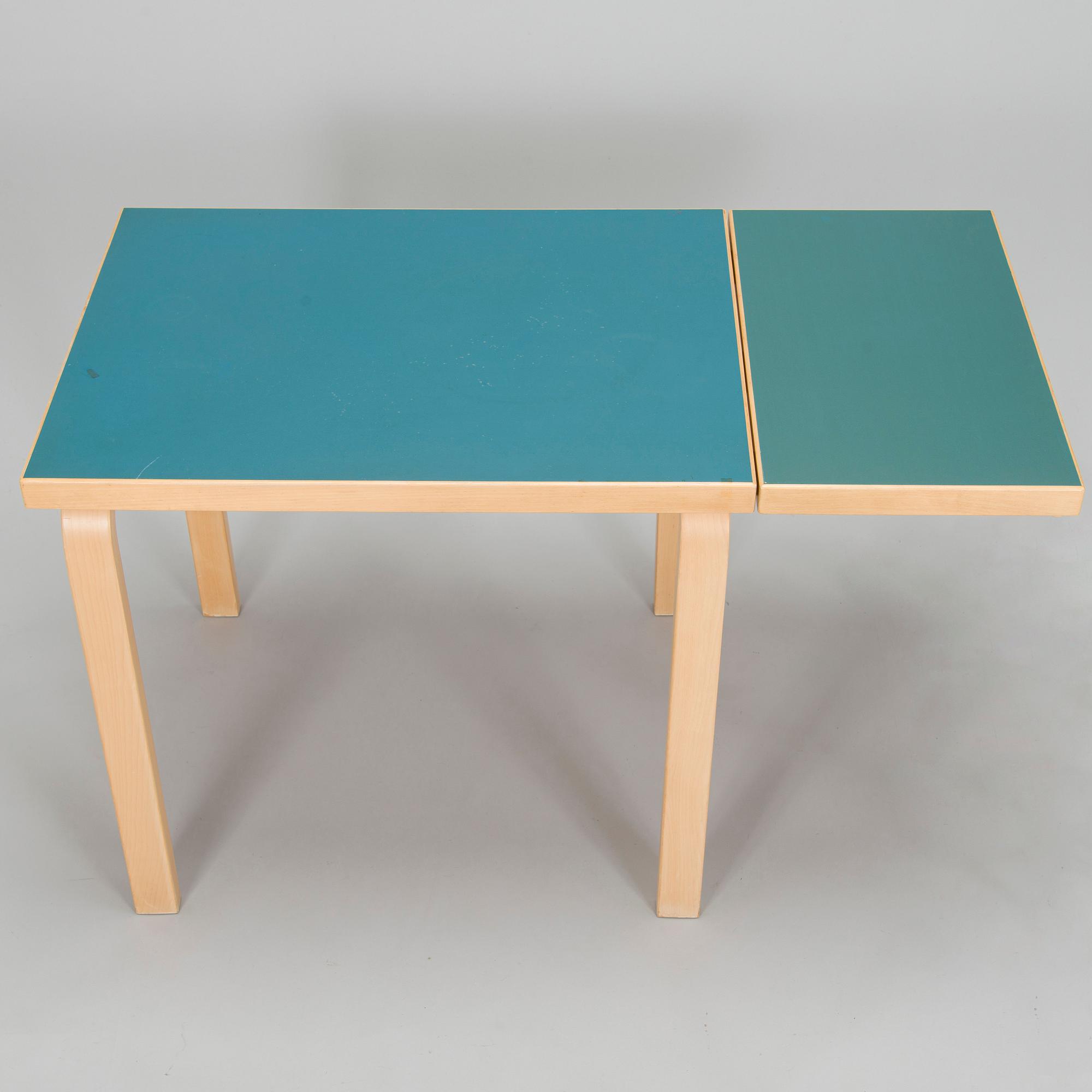 Alvar Aalto, A mid-20th century drop leaf table and three chairs for O.Y. Huonekalu-ja Rakennustyötehdas A.B.