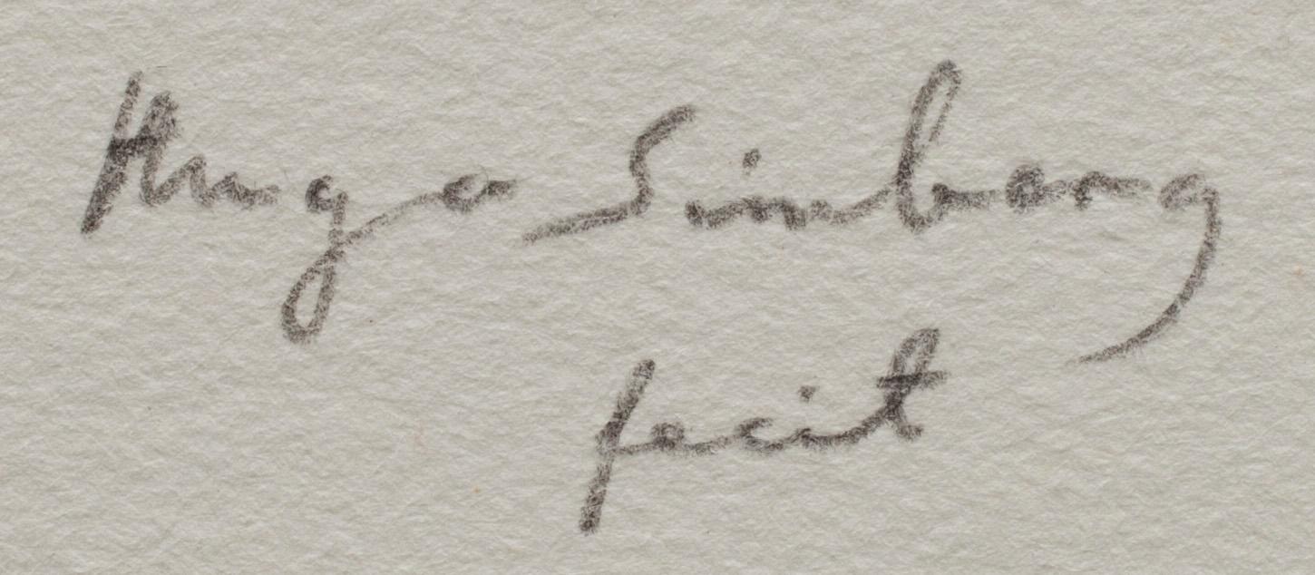 HUGO SIMBERG, träsnitt 2 st, signerade fecit.