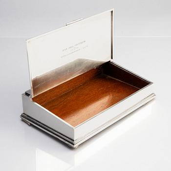 Atelier Borgila, a sterling silver writing box, Stockholm 1953 and a silver letter knife, CG Hallberg, Stockholm 1926.