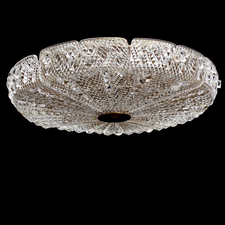 TAKLAMPA / TAKPLAFOND, Carl Fagerlund, Orrefors, 1900-talets andra hälft. Höjd ca 30 cm.