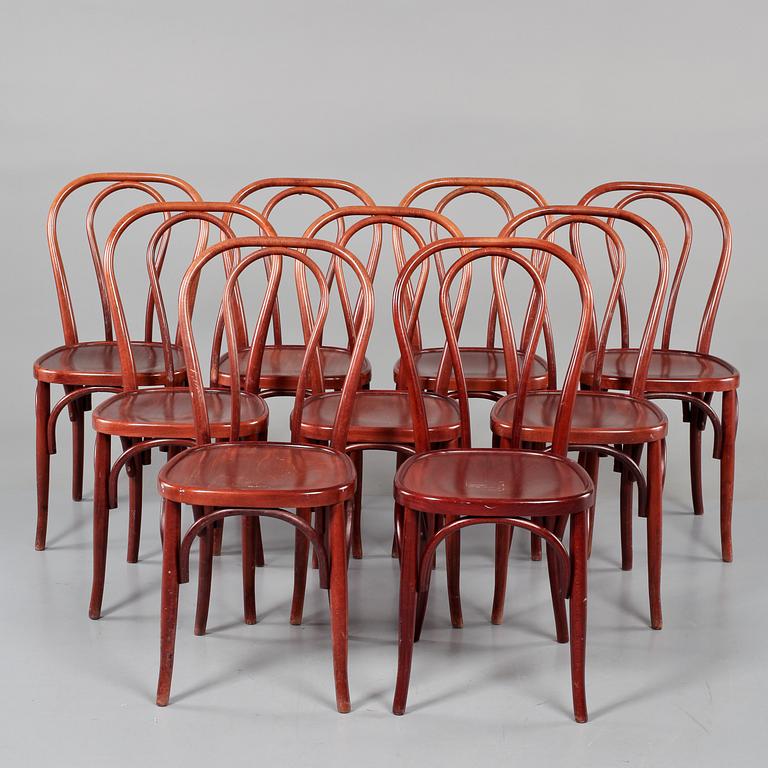 STOLAR, 9 st, Thonet-typ, 1900-talets andra hälft.