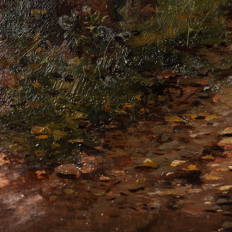 OKÄND KONSTNÄR, olja på duk, otydligt signerad, 1800-/1900-tal.