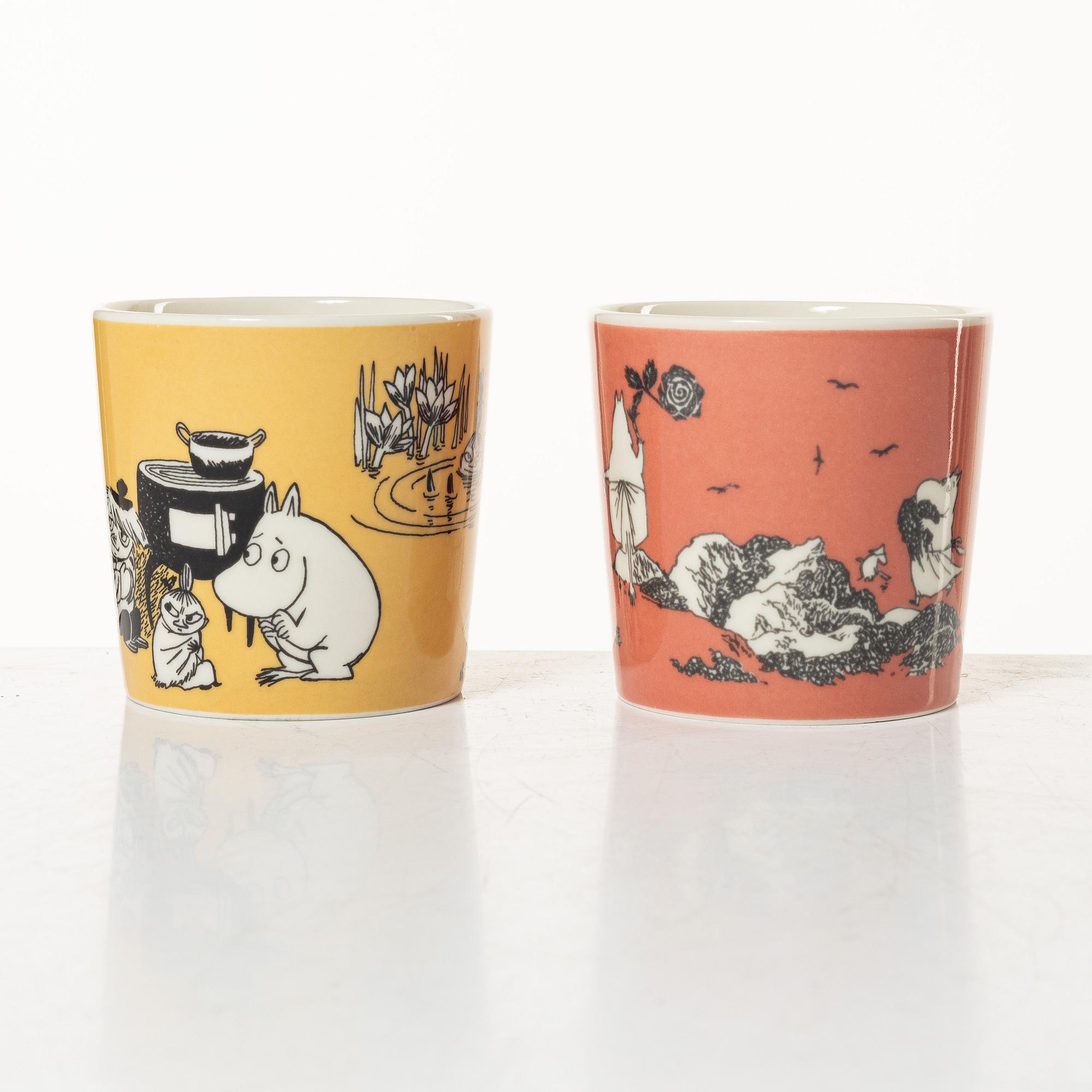 Arabia, two Moomin mugs, Finland, 1991-99.