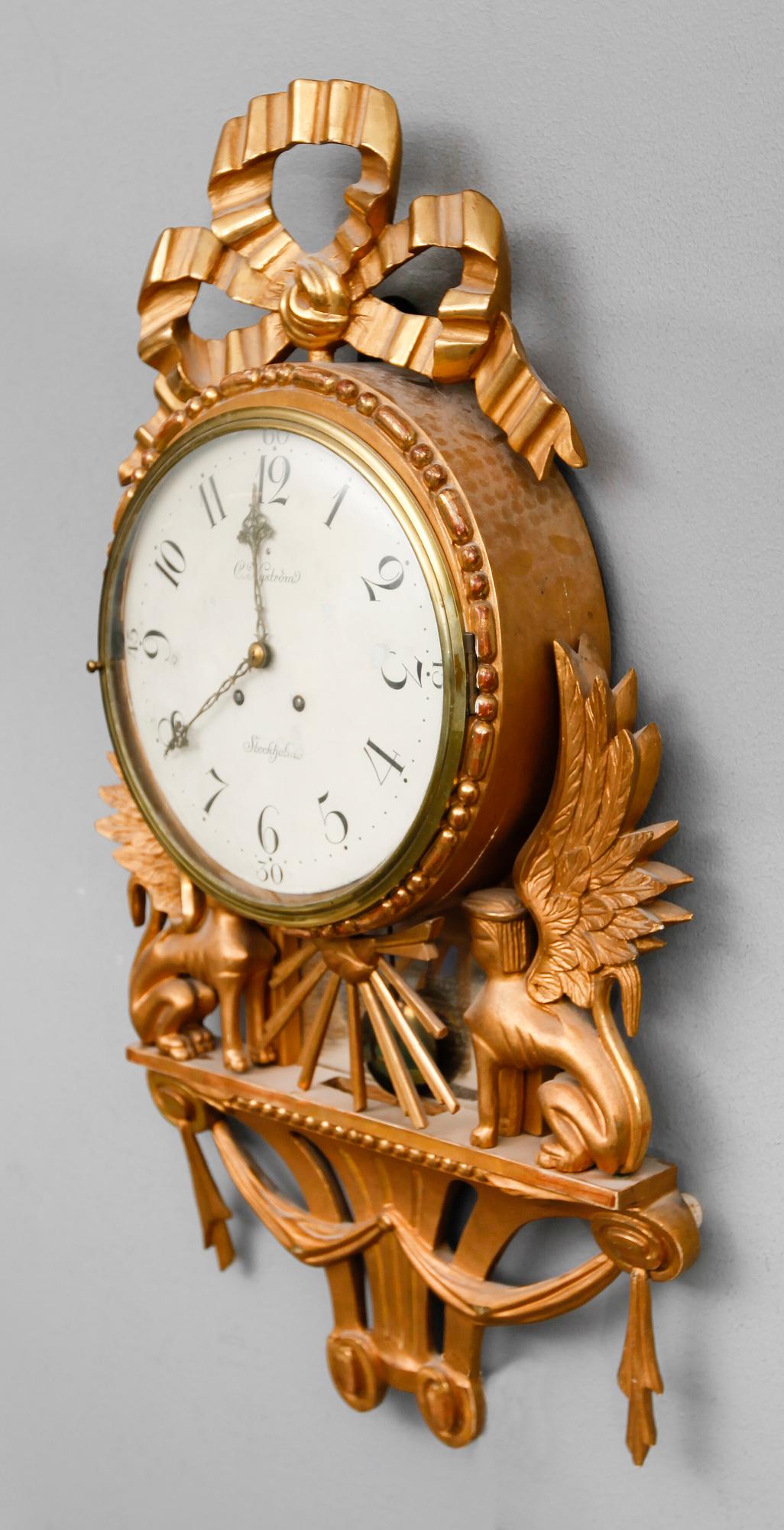 VÄGGPENDYL, gustaviansk stil, 1900-talets första hälft.